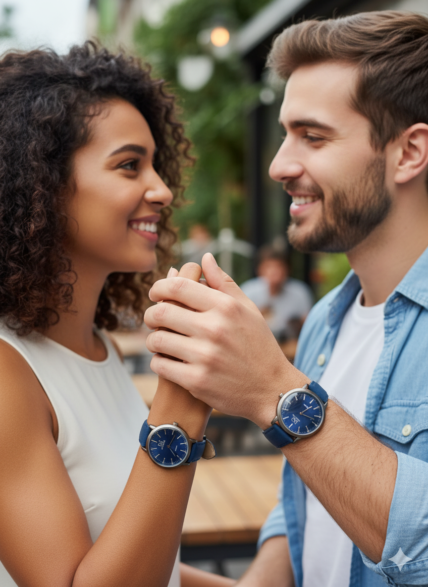 Pack of 2 BG Couple Watches | Matching Men’s & Women’s Stylish Wristwatches | Elegant Analog Timepiece Set for Couples & Gifting
